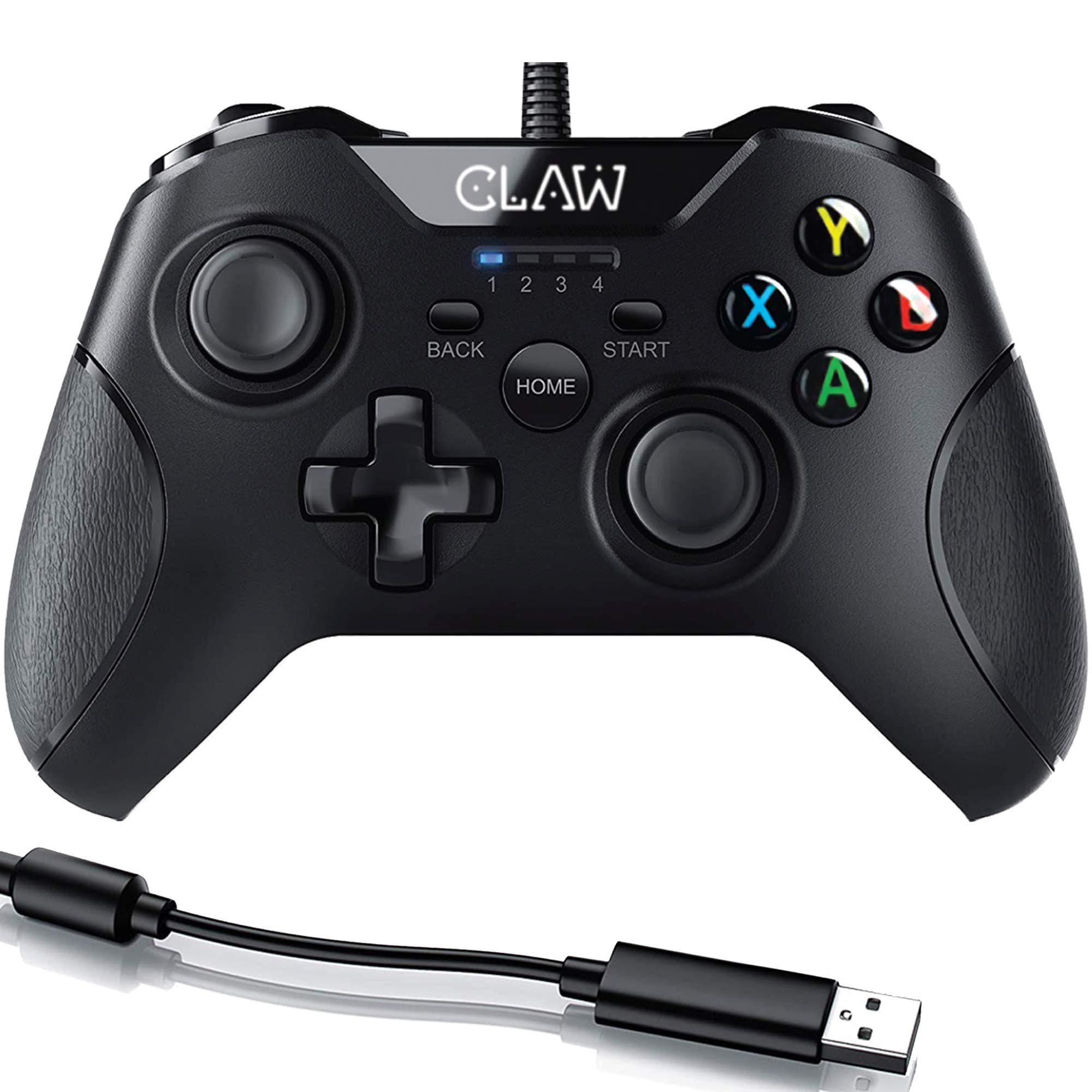 CLAW Shoot Wired USB Gamepad Controller for PC supports Windows XP/7/8/10 with Rubberized Textured Grip and Dual Vibration Motors