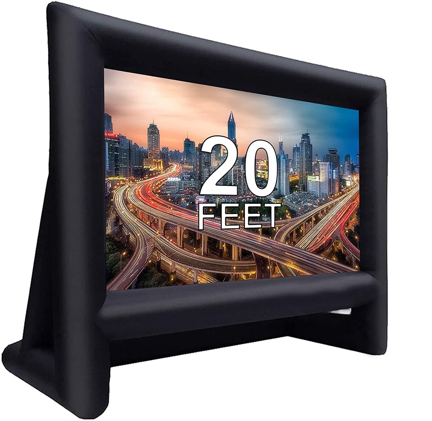 20 Feet Inflatable Projector Screen Outdoor Inflatable Movie Screen with Air Blower Storage Bag, Easy Set Up Blow Up Screen for Backyard Movie Night, Theme Parties, Celebrations