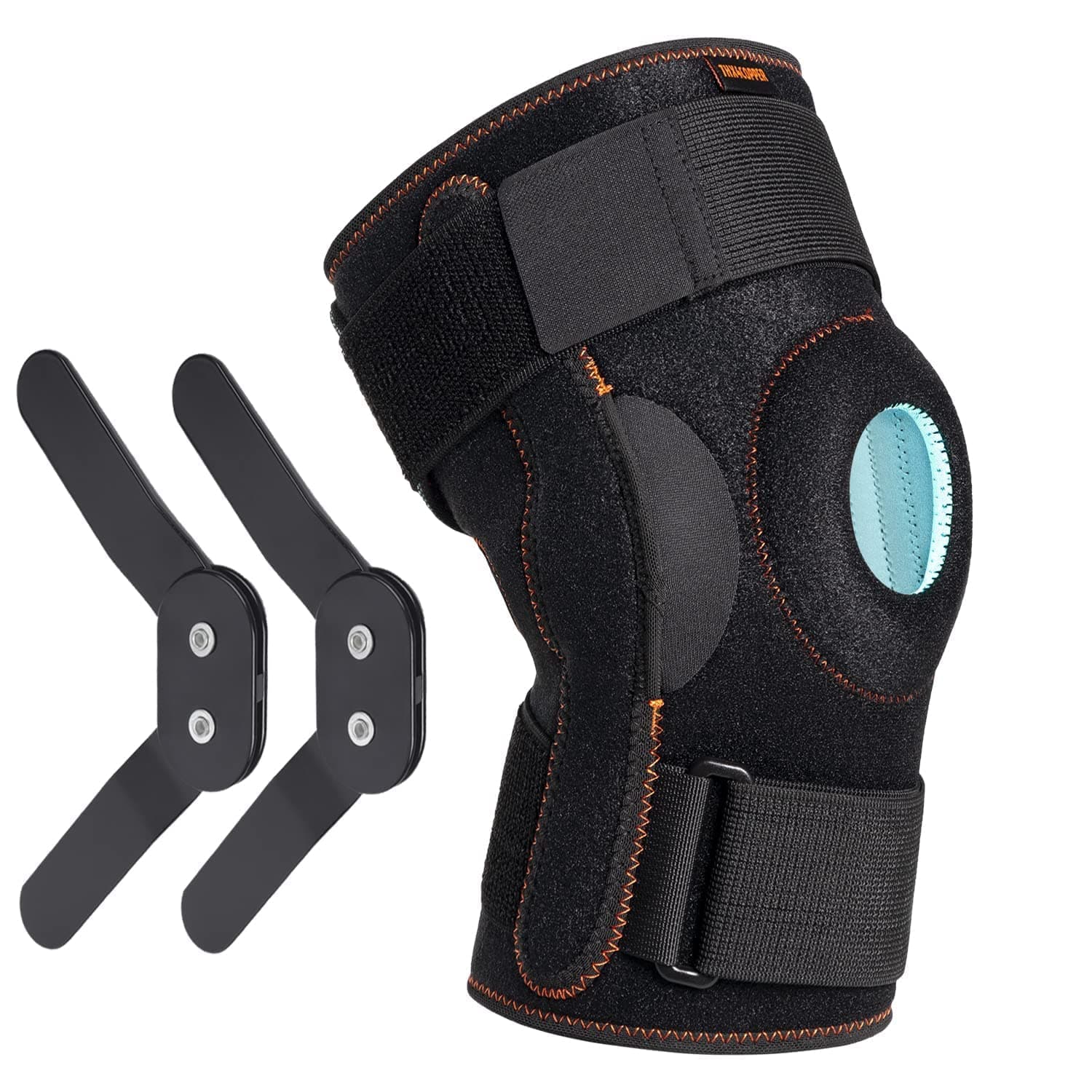 Thx4COPPER Hinged Knee Support Brace-Adjustable Open Patella with Parallel Straps & Dual Side Stabilizers For Joint Pain Relief,Arthritis,Meniscus Tear,MCL, ACL, Tendonitis,Ligament Injury,X-Large