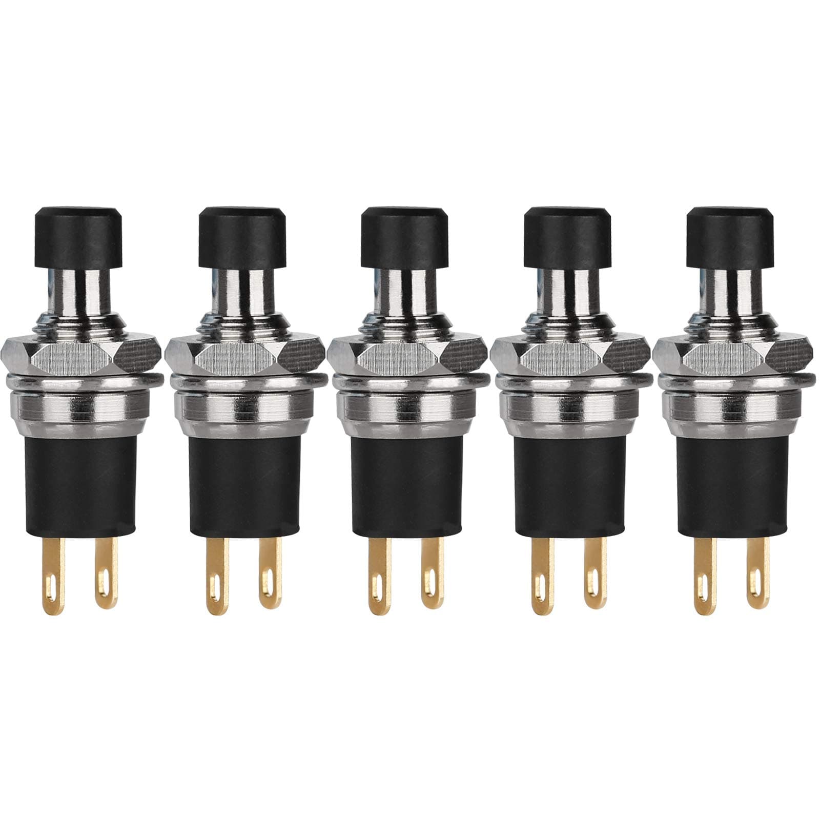 DIYhz5Pcs Self-locking SPST Latching Type Dash ON/OFF Push Button Switch AC 250V/3A Black