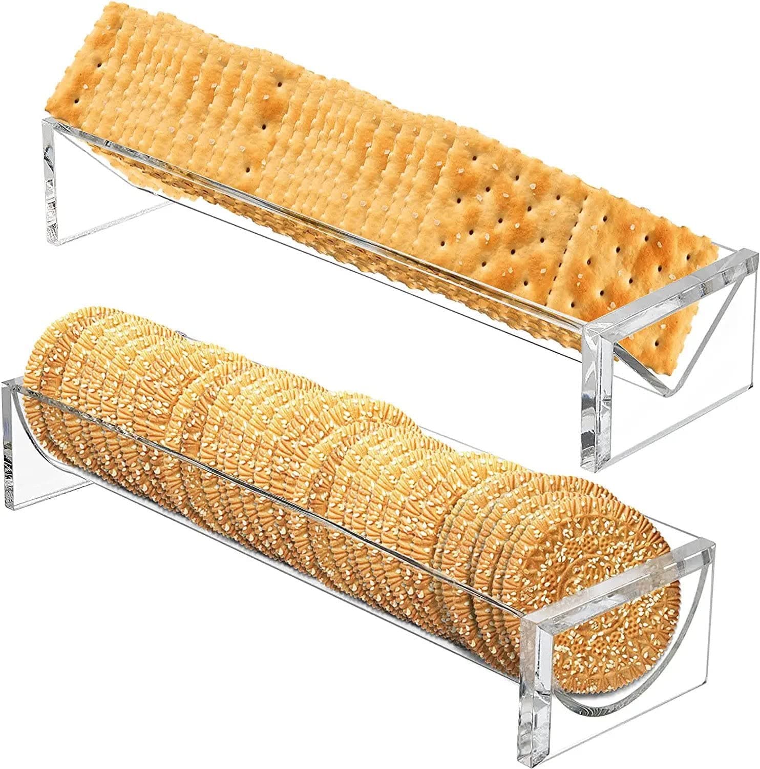 e world unbox happiness Acrylic Clear Cracker Serving Tray, Set of 2