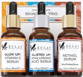 Eclat Skincare Face Serum Set – Vitamin C, Retinol, Hyaluronic Acid for Hydration & Anti-Aging – Brightening & Firming Facial Serums – 3 Pack Face Care Set