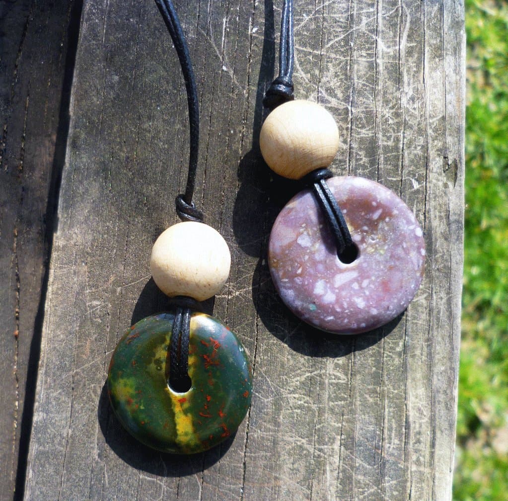 Two Agate Stone Pendant Nursing Necklaces