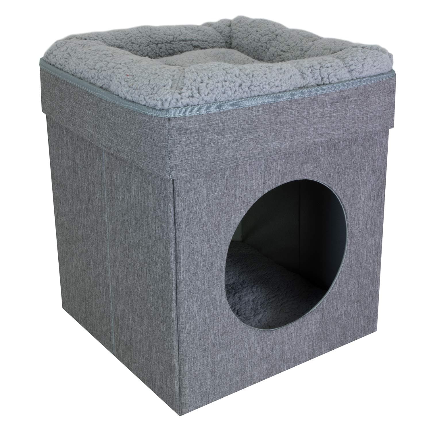 Indoor Cat Cube Furniture, Gray Cube