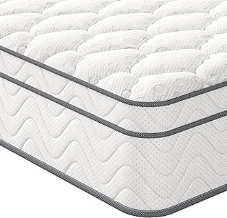 Vesgantti European Double Mattress 140x200cm - 10.3 Inch Hybrid Mattress with Breathable Foam and Individually Pocket Spring - Medium Firm, Classic Box Top Collection