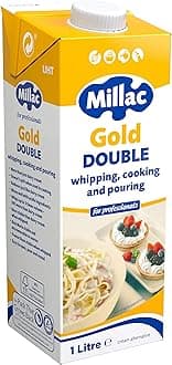 Millac Gold Double Cream Whipping, Cooking and Pouring Cream Alternative for Professionals, 1 Litre (Pack of 4)
