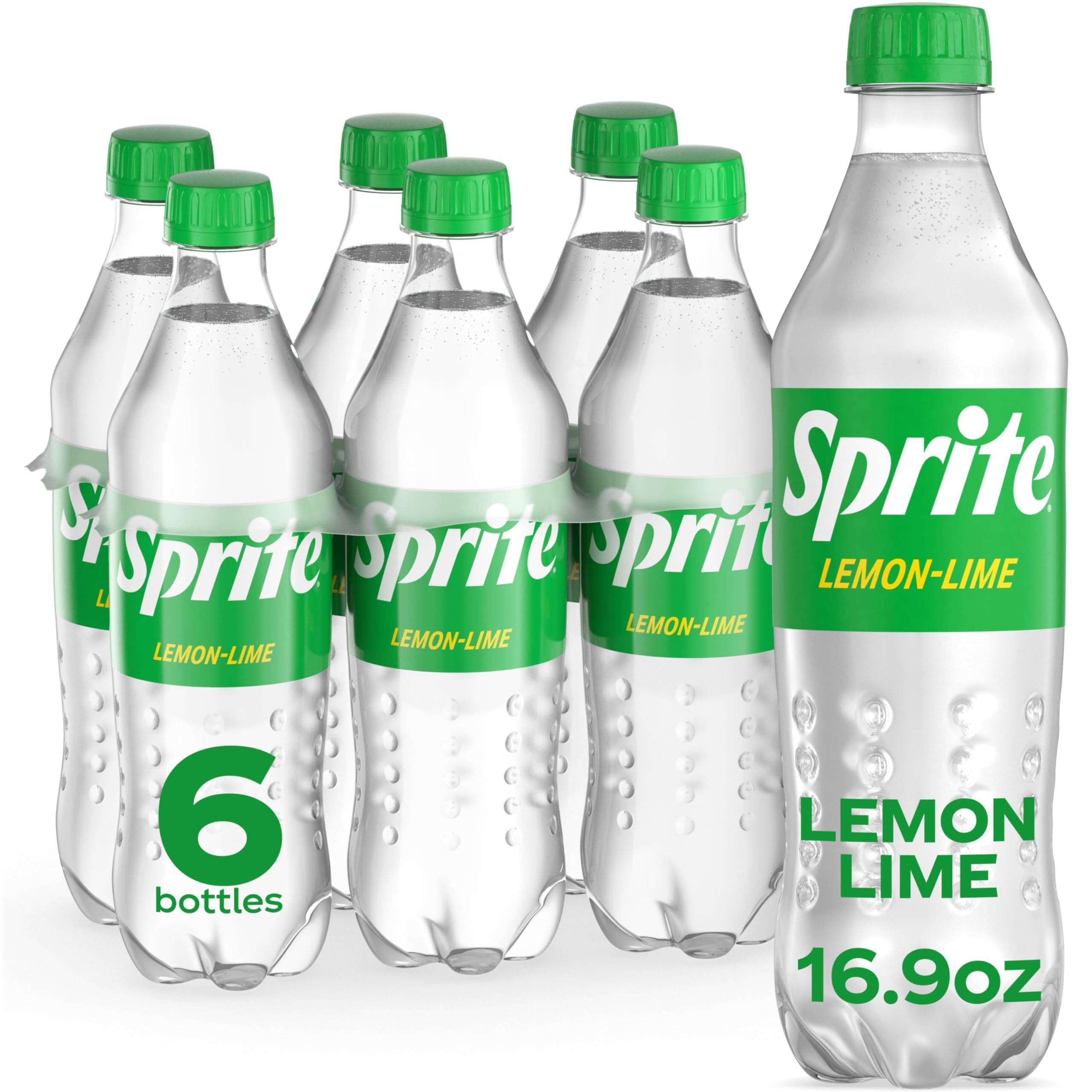 Sprite Lemon-Lime Caffeine Free Soda Soft Drink Bottles, 16.9 fl oz, 6 Pack