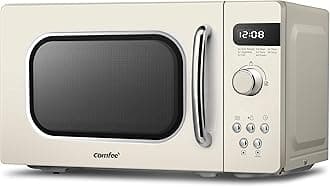 Retro Style 800w 20L Microwave Oven with 8 Auto Menus, 5 Cooking Power Levels, and Express Cook Button - Apricot Cream - CM-M202RAF(CM)