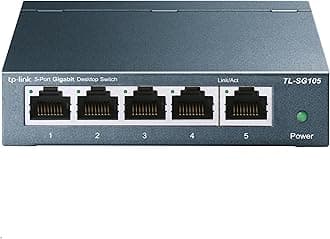 TP-Link TL-SG105 5-Port Switching Hub, 10/100/1000 Mbps, Gigabit Metal Housing, No Setup Required, Lifetime Warranty