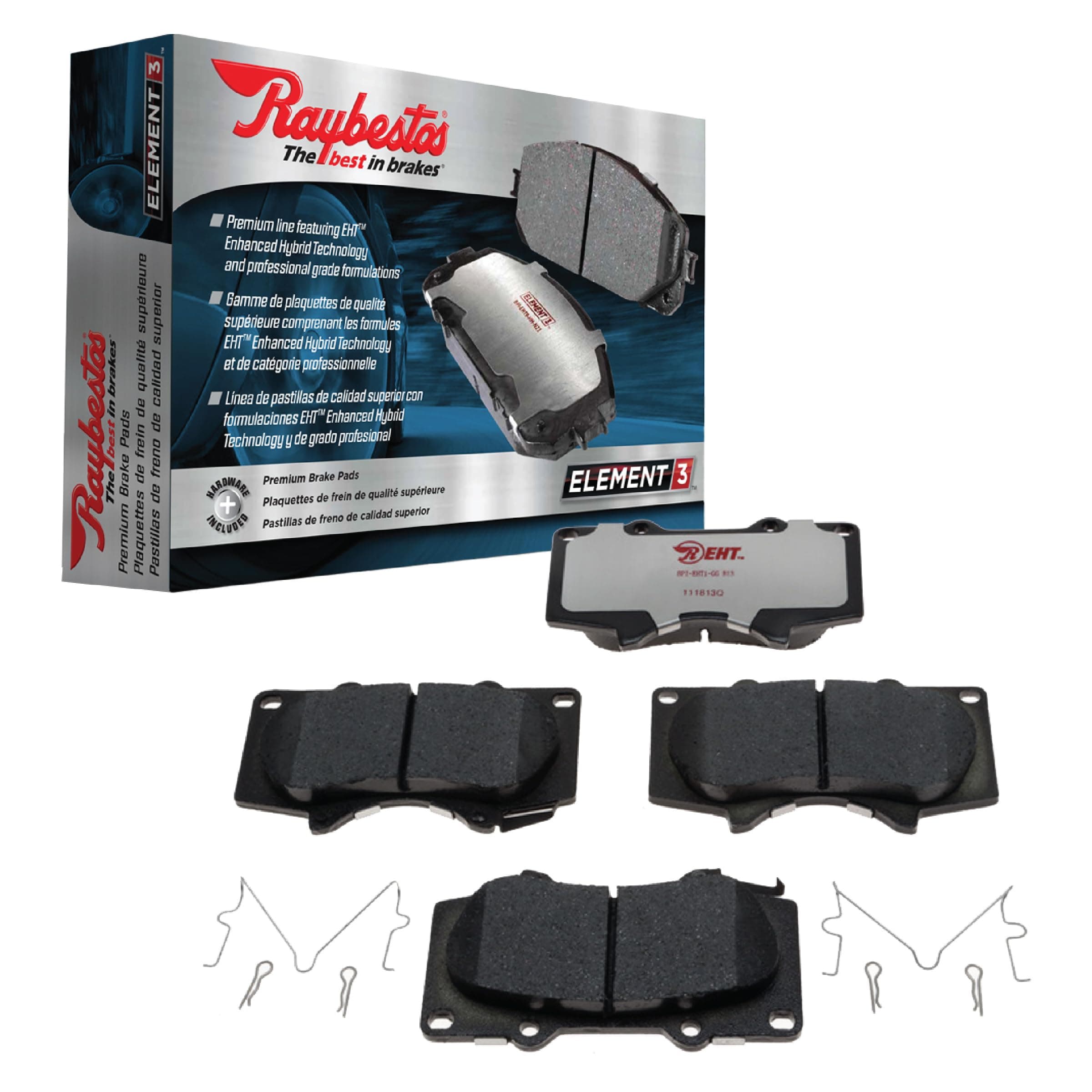 Raybestos Premium Raybestos Element3 EHT™ Replacement Front Brake Pad Set for ’14-’19 Infiniti QX60, ’13 Infiniti JX35, ’15-’20 Nissan Murano, and ’13-’19 Nissan Pathfinder Model Years (EHT1649H)