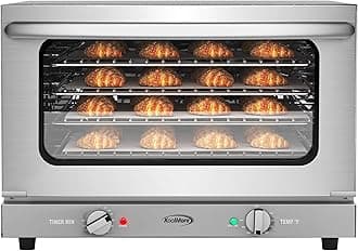 23 in. Commercial Countertop Convection Oven for Half-Size Pans with 4 Racks 1600W of Power in Stainless-Steel, ETL Listed for Safety and Sanitation (KM-CTCO-15)