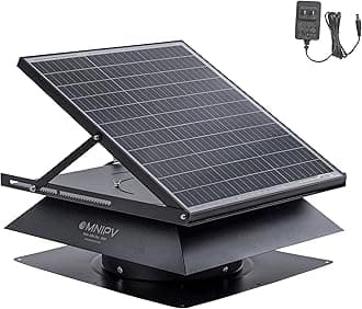 Smart Hybrid Solar Attic Exhaust Fan Pro–USA Engineered with German Tech, 2850 CFM 50W Solar Panel, 40-104℉ Thermostat, Cool & Dehumidify up to 4000 ft². Weatherproof Roof Vent for Home, Shed