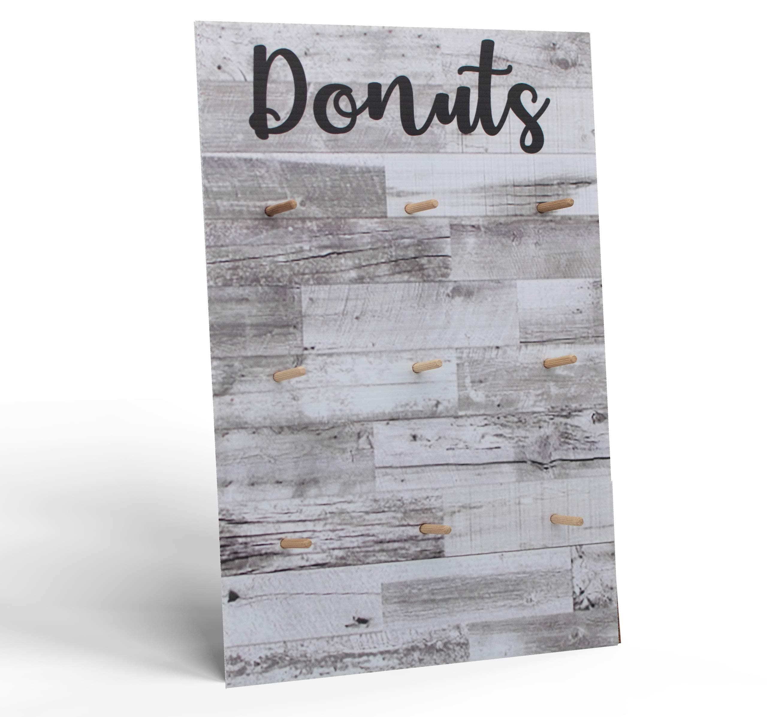 RELODECOR Corrugated Plastic Donut Wall Display Stand with Rustic Light Wood Design | Plastic Donut Stand for Donut Party Decorations | Donut Board,Supplies for Dessert Table