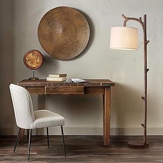 OYEARS Retro Farmhouse Floor Lamp for Nursery Living Room Rustic Standing Lamps Tree Trunk Deco Modern Country Vintage Wood Floor Lamp(Brown)