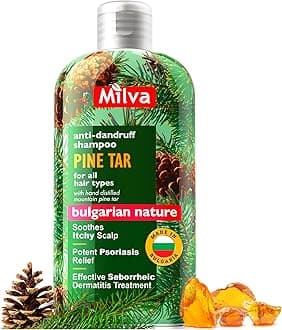 Milva Pine-Tar Shampoo - Stops Dandruff, Helps Clear Seborrhea, Soothes & Heals Inflammed Scalp -200ml