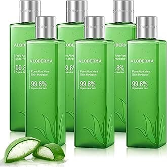 Aloderma 99.8% Organic Aloe Vera Face Hydrator Made Within 12 Hours of Harvest - Moisturizing & Hydrating Facial Toner for Oily Skin, Soothing Aloe Toner for Balanced, Smooth Skin Texture, 240ml, 6ct