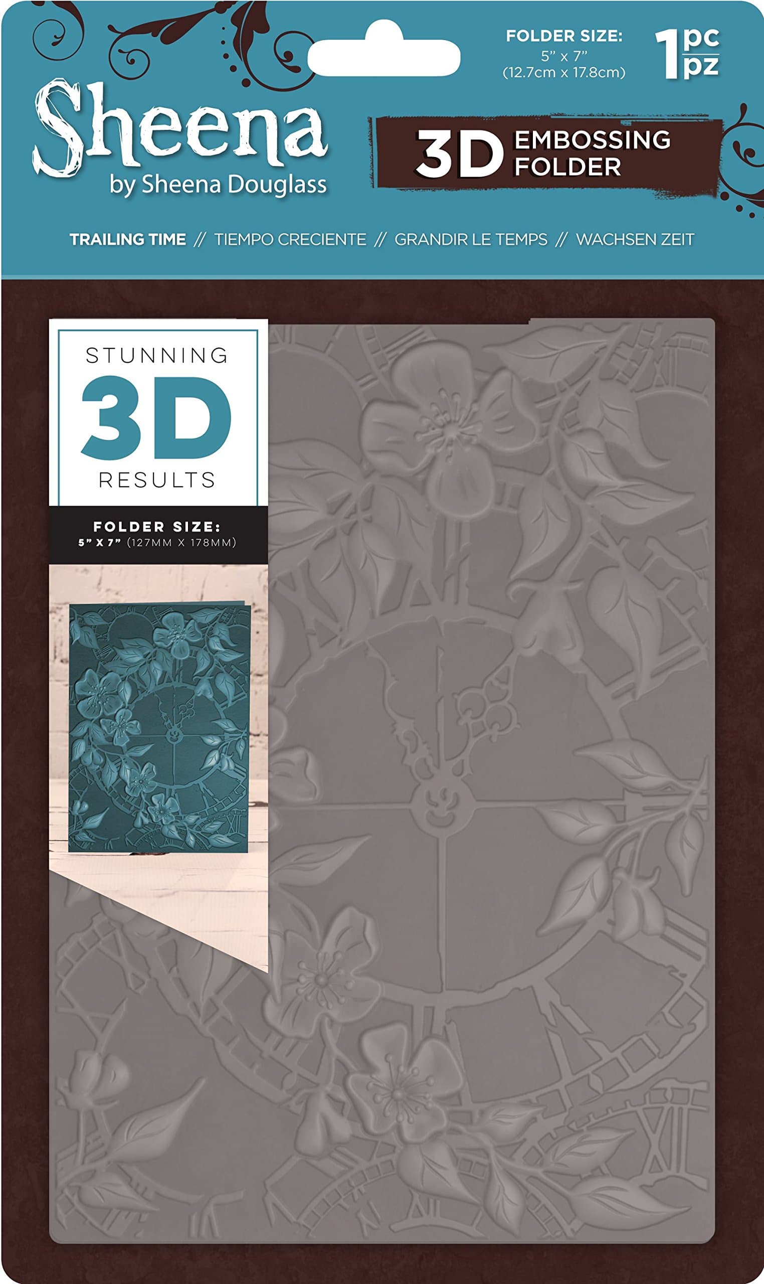 3D Embossing Folder 5x7-Trailing Time, 15 x 0.6 x 25.1 cm