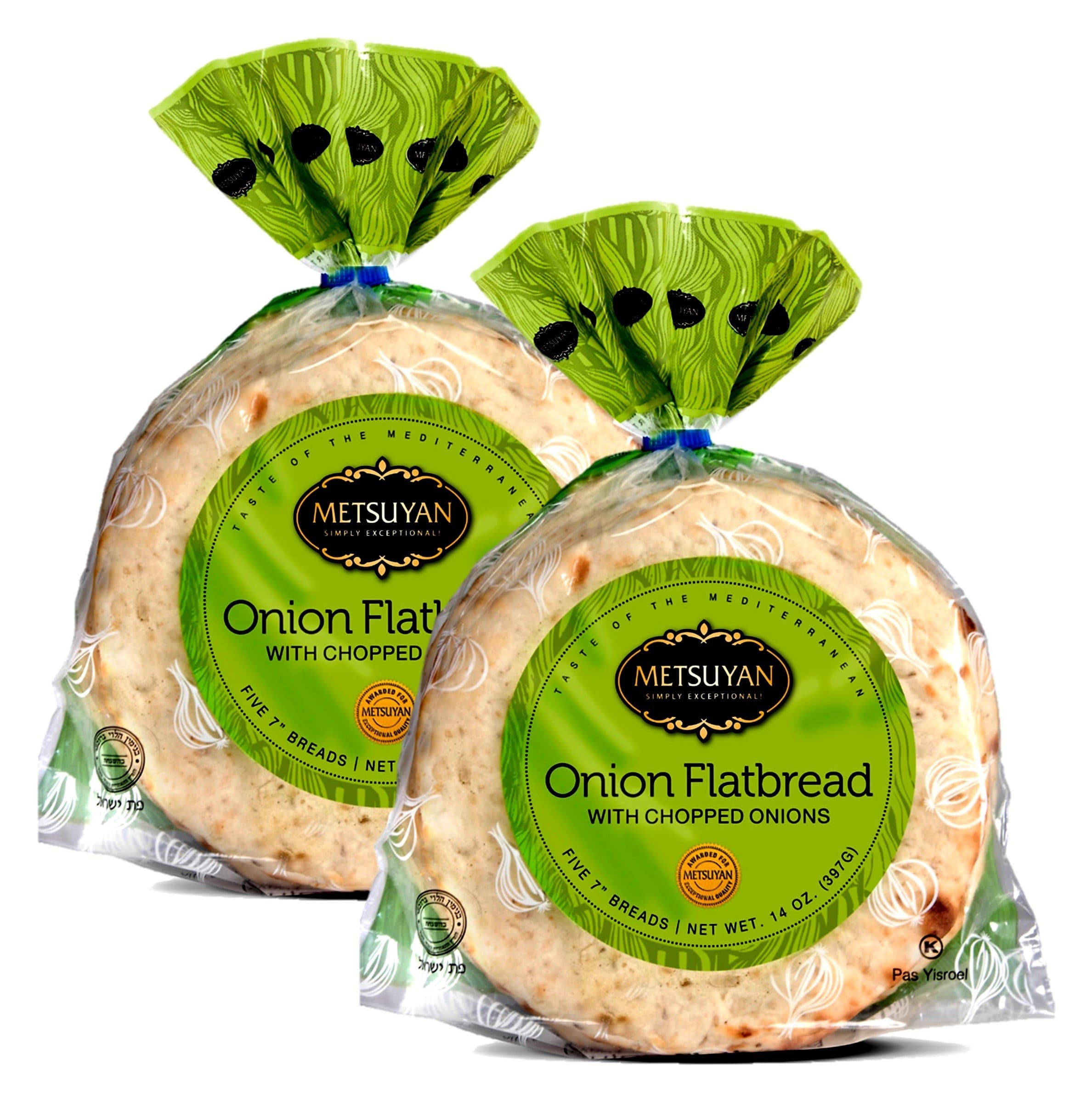 Metsuyan Onion Flatbread Kosher Pita Bread 5 Count (2 Pack)