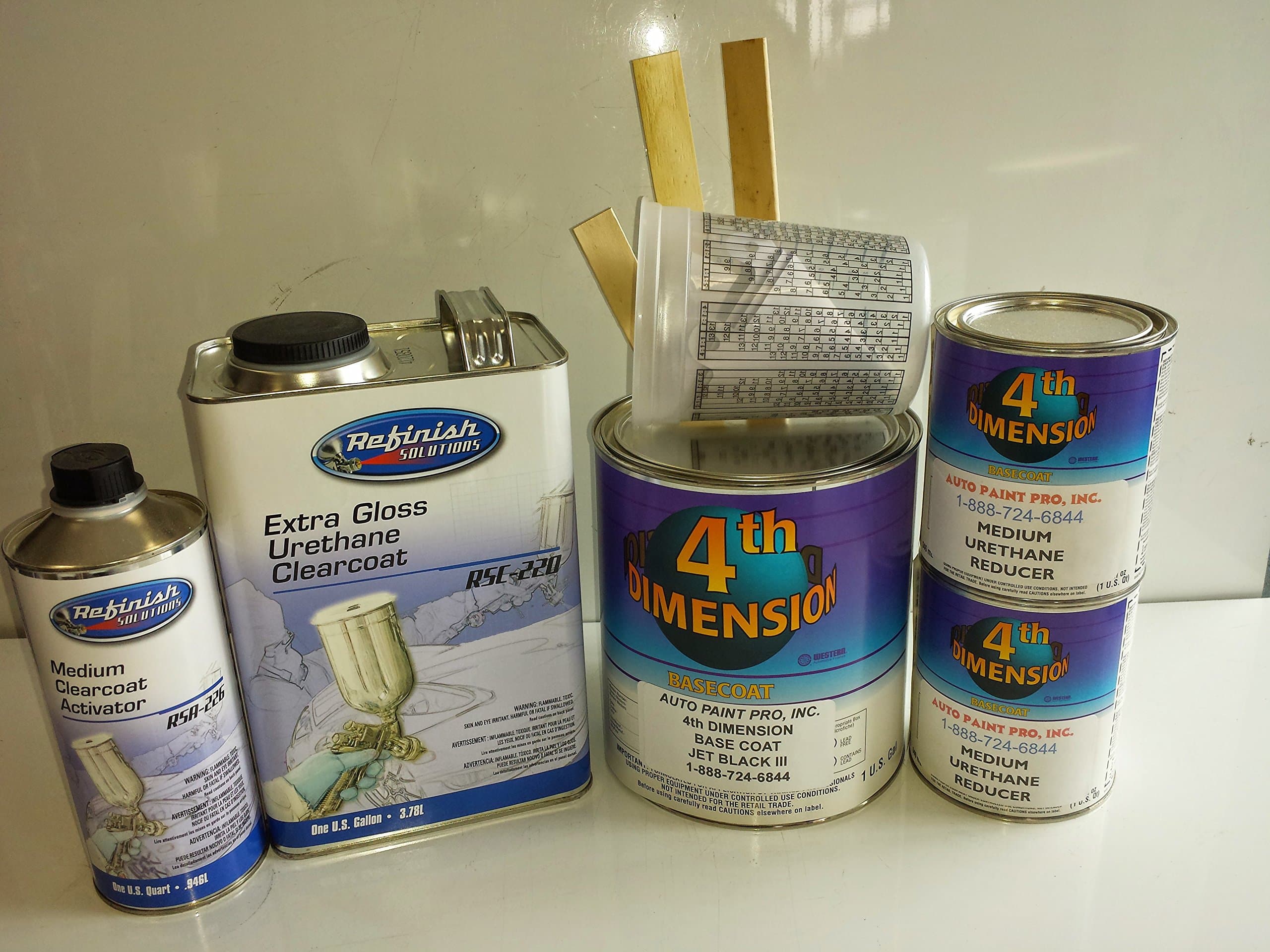 Super jet black 4th dimension basecoat W/ refinish solution clear coat kit