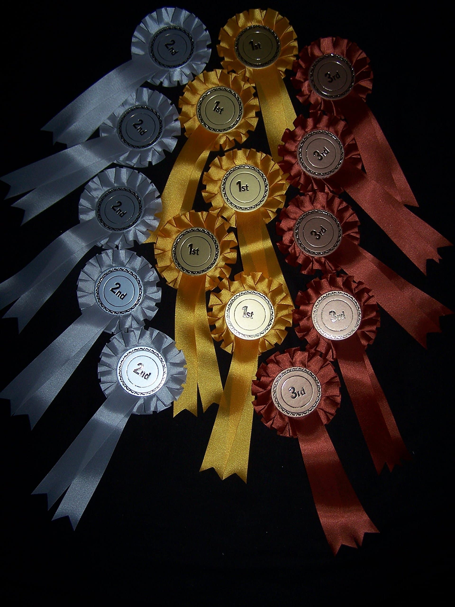 Gold, Silver Bronze rosettes